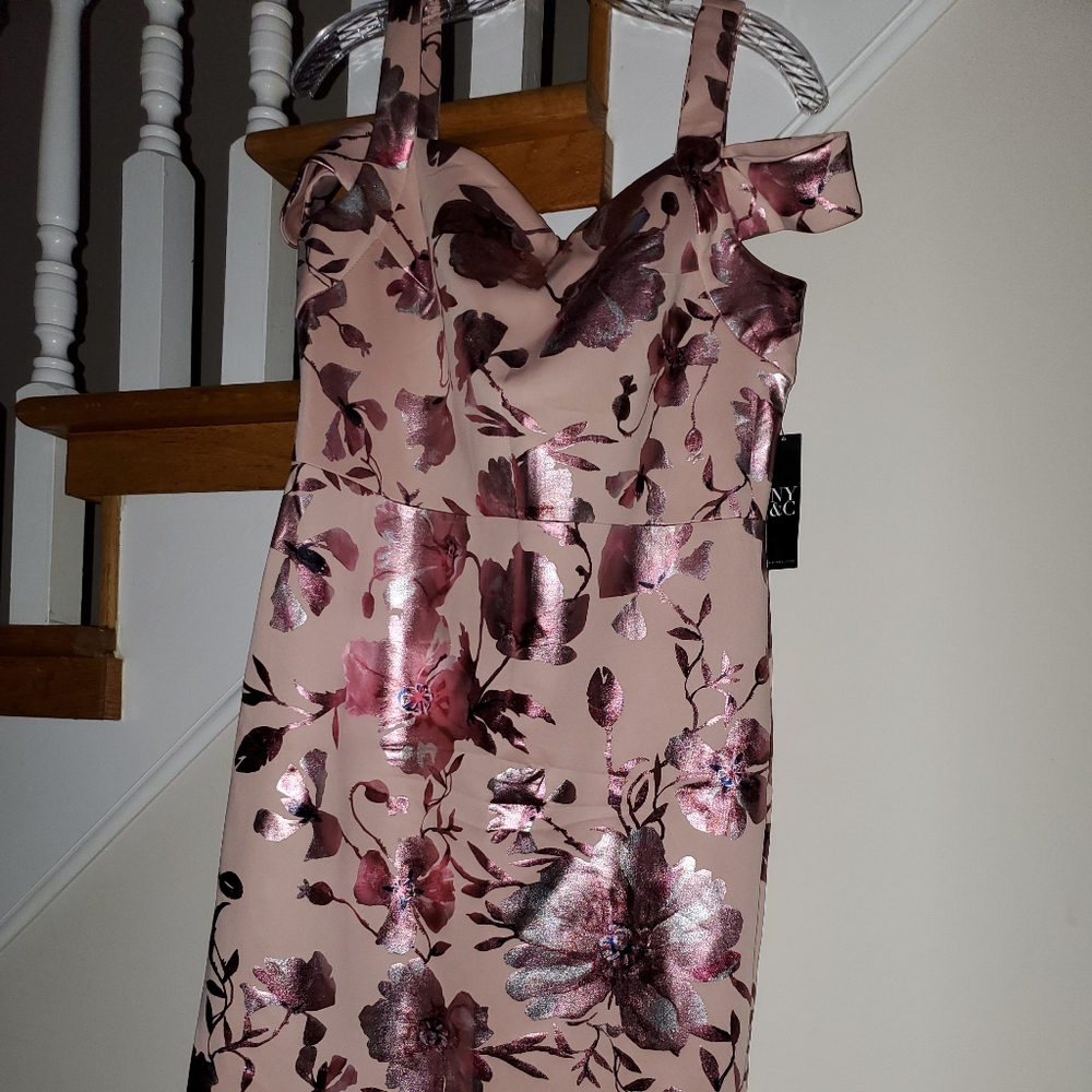 Cut out foil design midi scuba dress